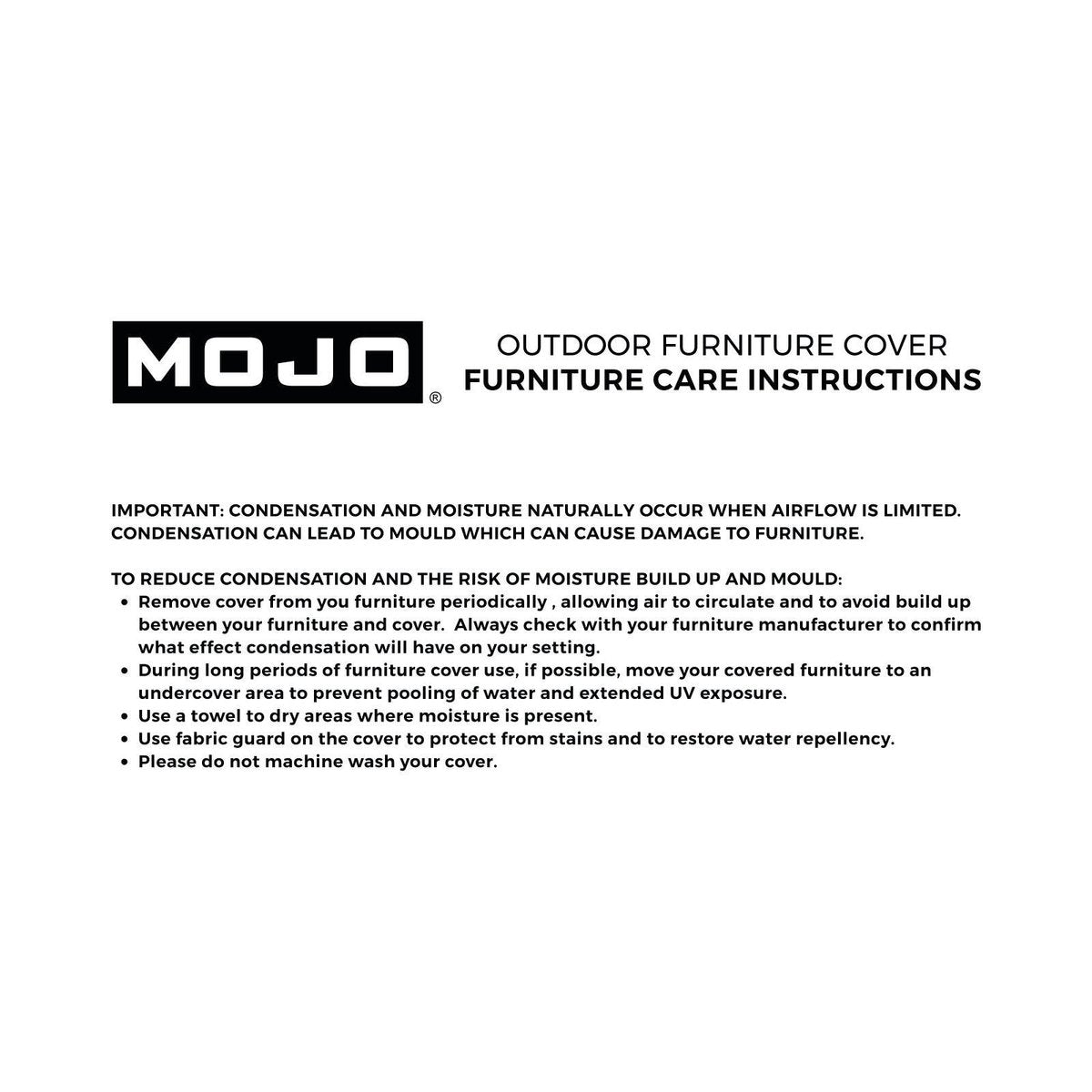 Mojo Medium Ultimate Rectangle Table & Chairs Outdoor Furniture Cover, Weathertex, Weather & UV Resistant