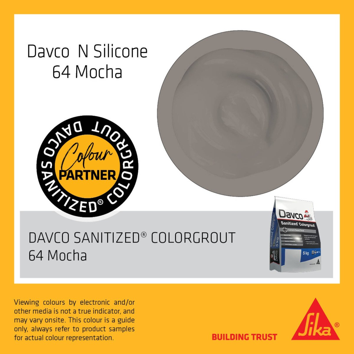 Davco 300ml Mocha No64 Neutral Cure N Silicone - Waterproof Sealant - Mould Resistant - SuperSaverAU - view 3