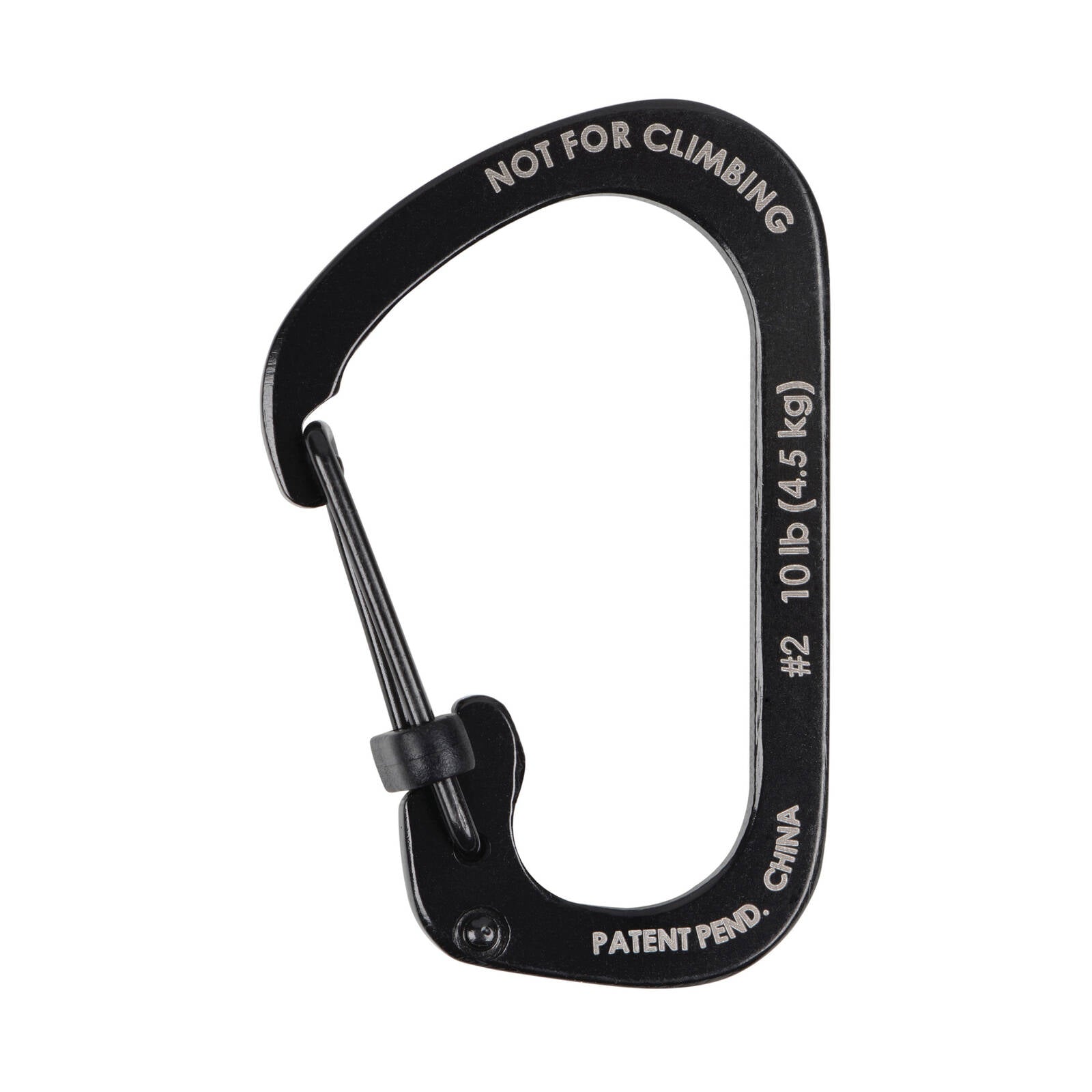 Nite Ize Size 2 Carabiner Slide Lock, Black Stainless Steel