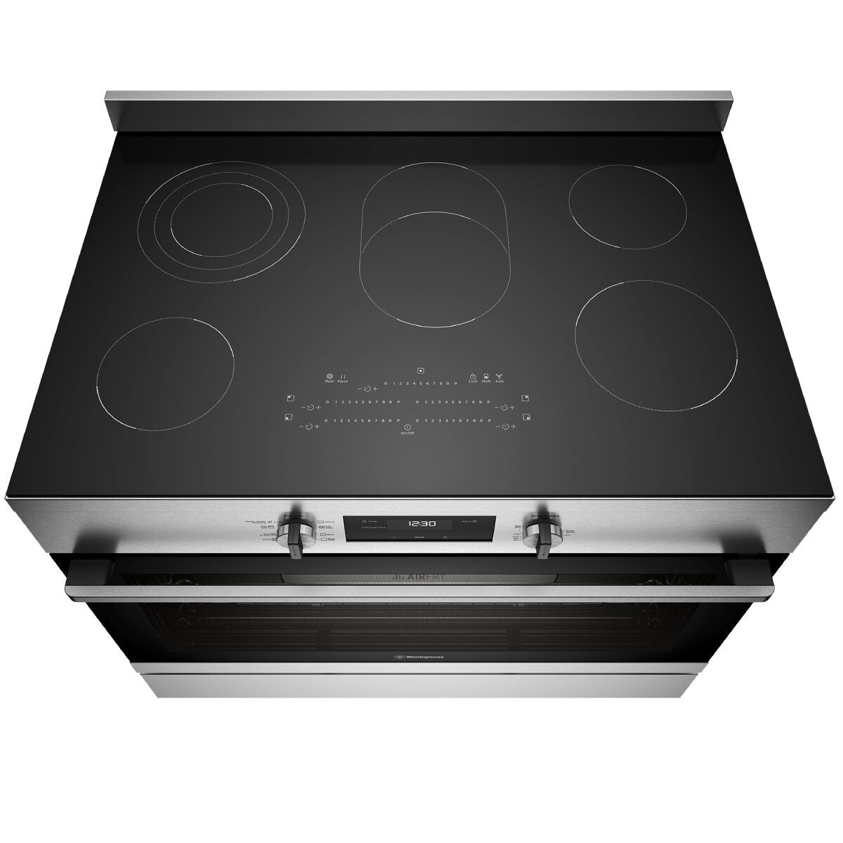 Westinghouse 90cm Electric Freestanding Cooker - Stainless Steel, AirFry, Ceramic Cooktop - WFE9546SD