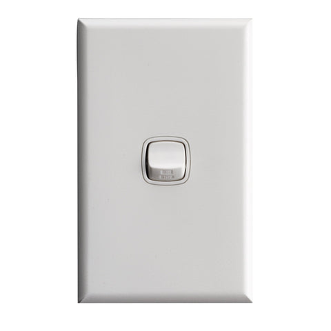 HPM Excel 1 Gang Wall Switch Matt White 240V CDXL770/1WEWE