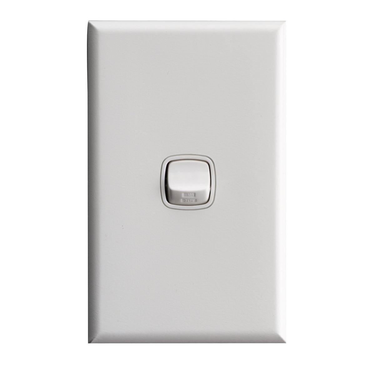 HPM Excel 1 Gang Wall Switch Matt White 240V CDXL770/1WEWE