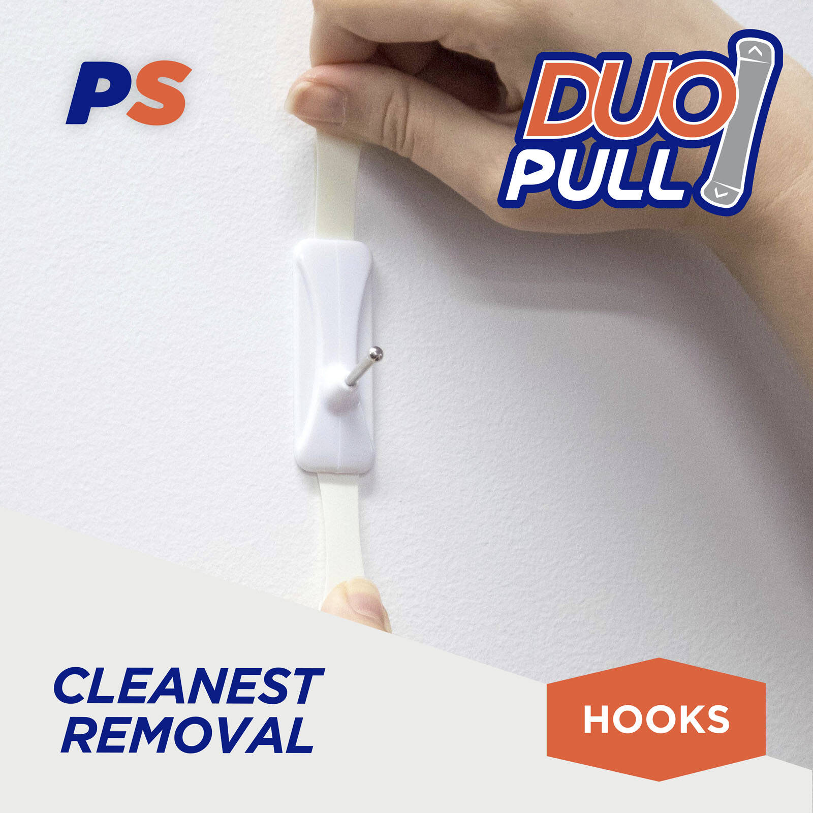 Permastik Medium Cosmo Wire Hooks - 6 Pack White Plastic Self-Adhesive