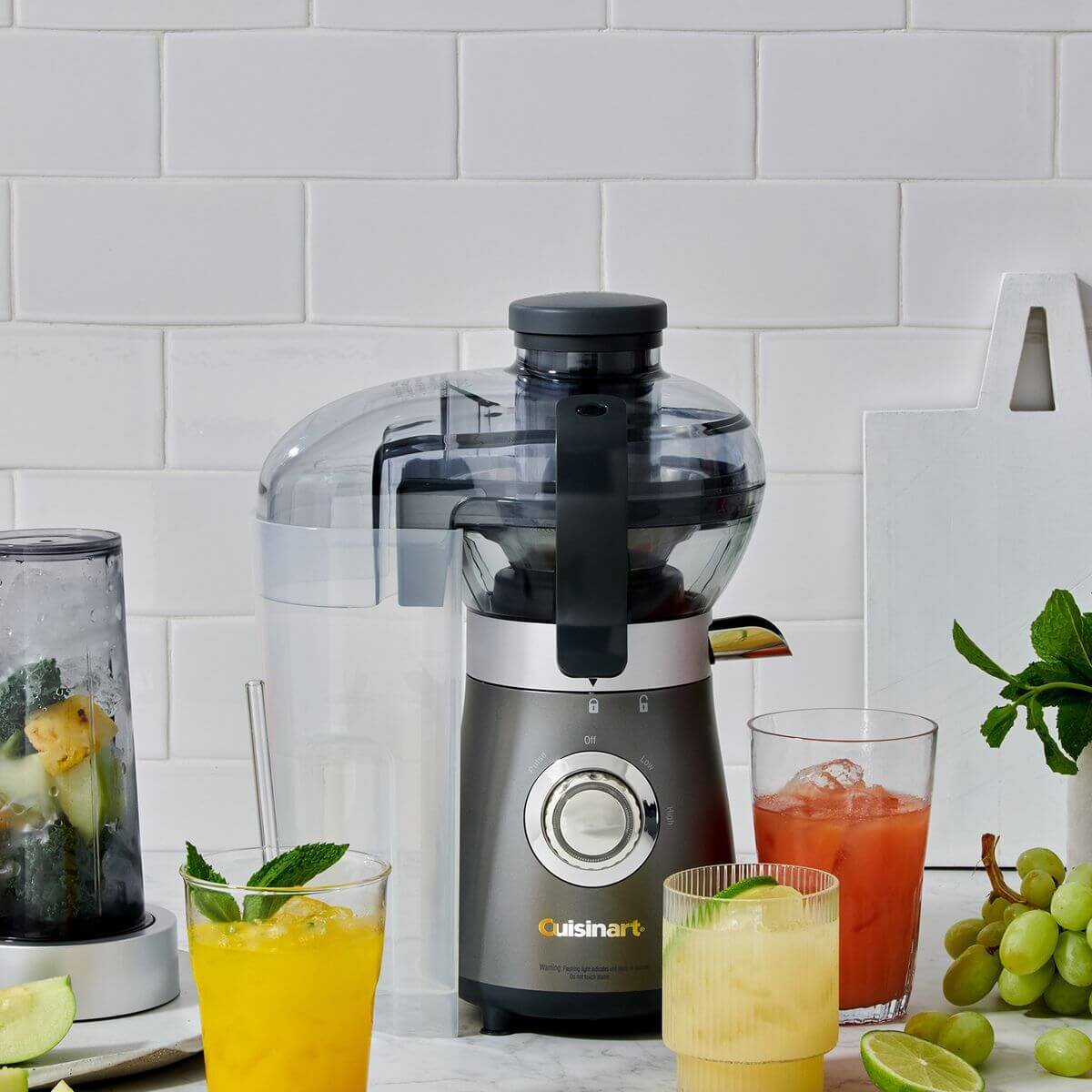 Cuisinart Kick Start 2-in-1 Personal Juicer and Blender - Grey - 450W, 500ml To-Go Cup, Travel Lid - CBJ-450XA