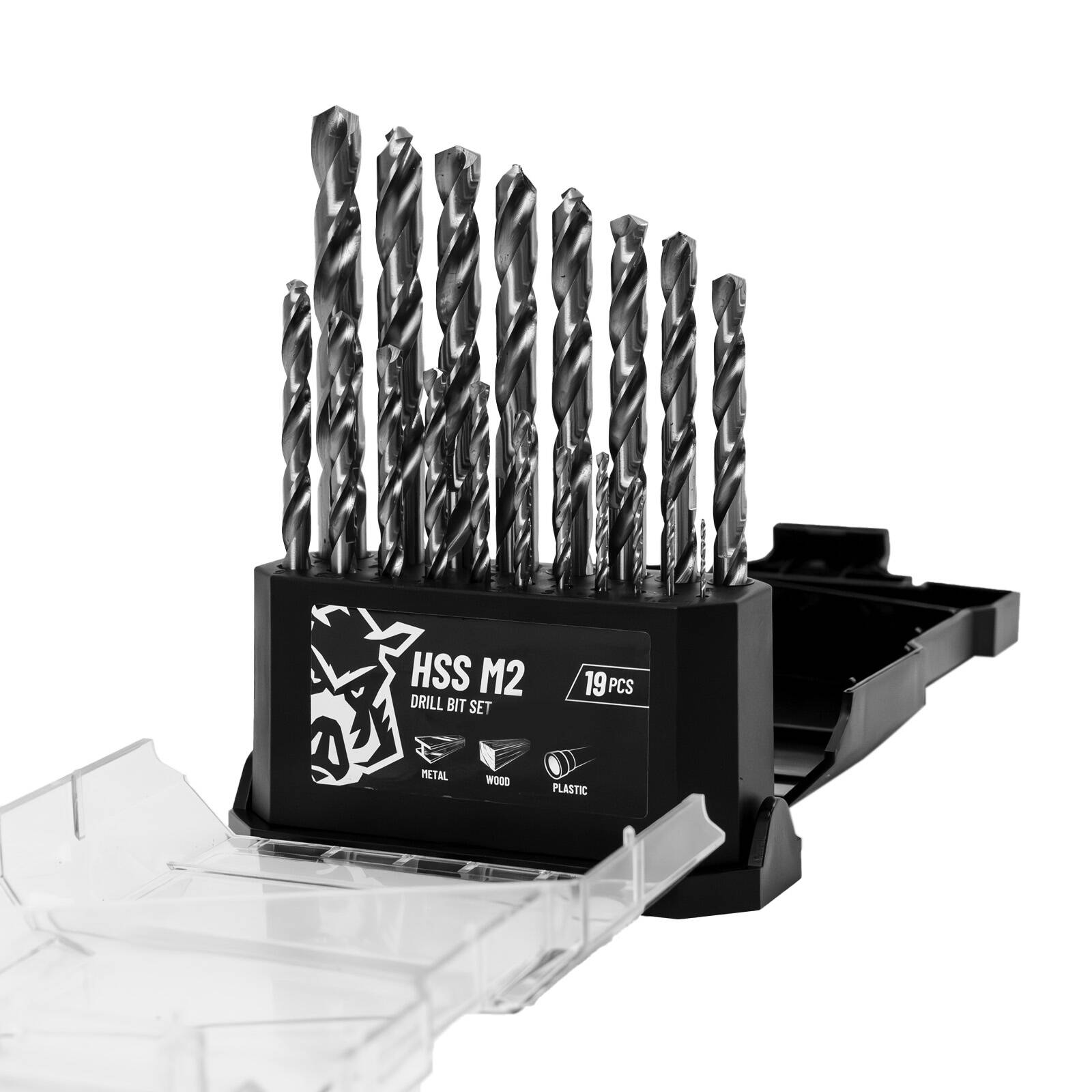 Full Boar 19 Piece HSS M2 Drill Bit Set, 135-Degree Split Point