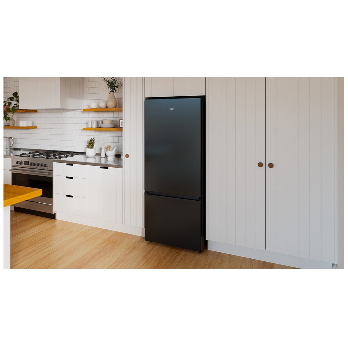 Haier 433L Bottom Mount Fridge - Black, 8 Star Energy, Reversible Door, Humidity Zone - HRF420BEC
