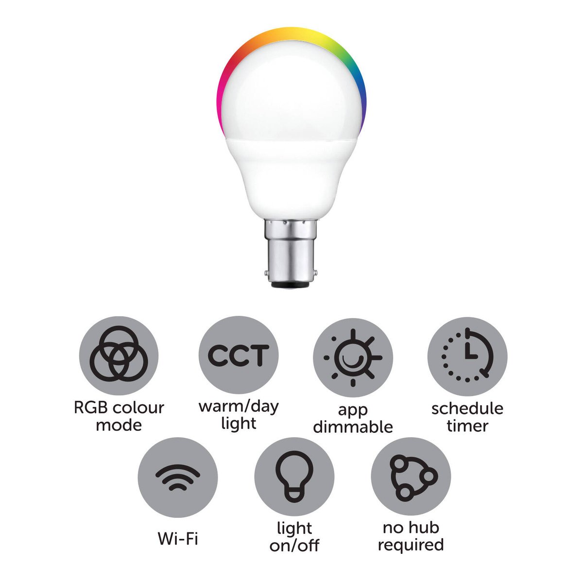 Arlec B15 LED Globe 5.5W 470lm RGB Colour Mode - Smart Home Automation - SuperSaverAU - view 5