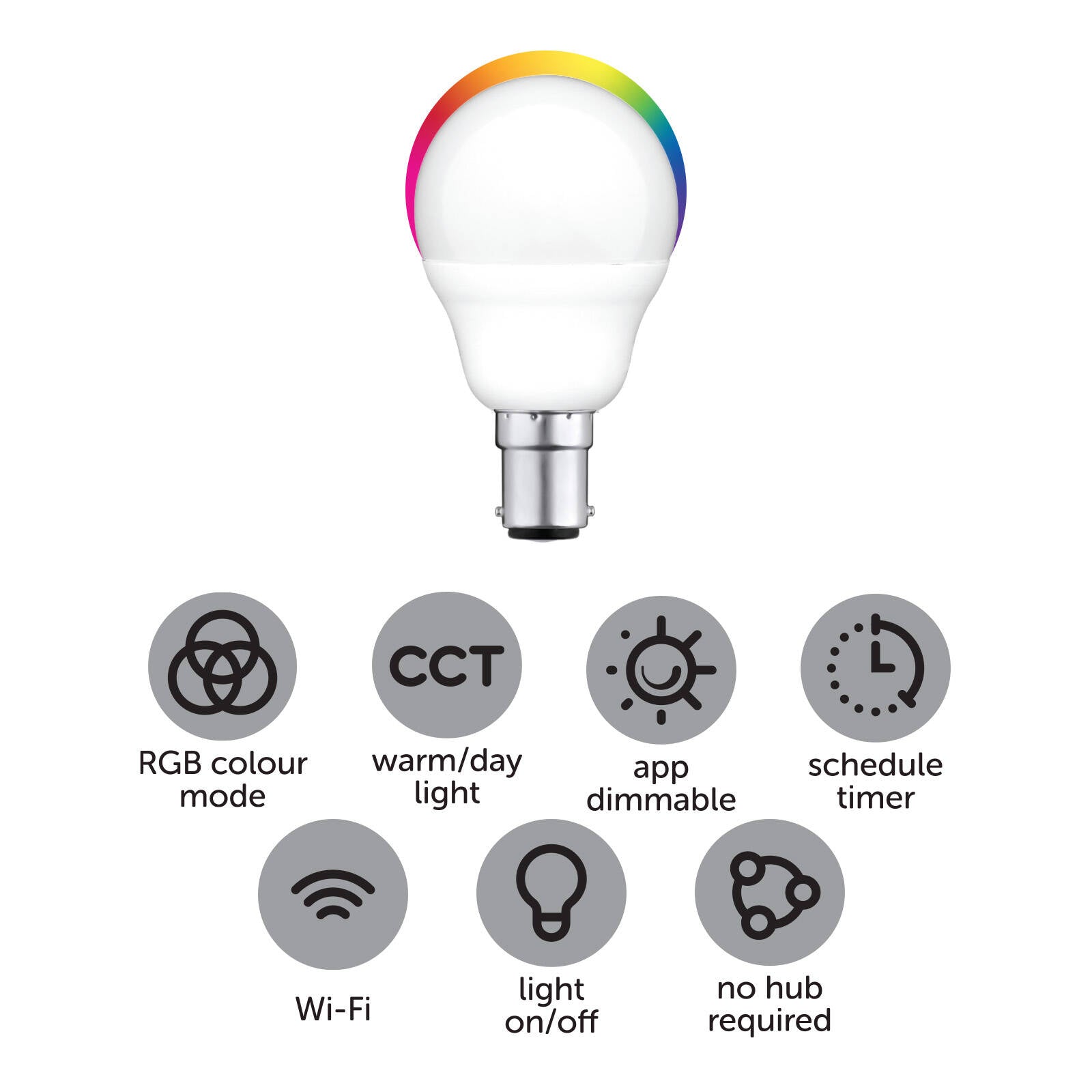 Arlec B15 LED 470lm 5.5W RGB Grid Connect Smart Fancy Round Globe (GLD365HA)