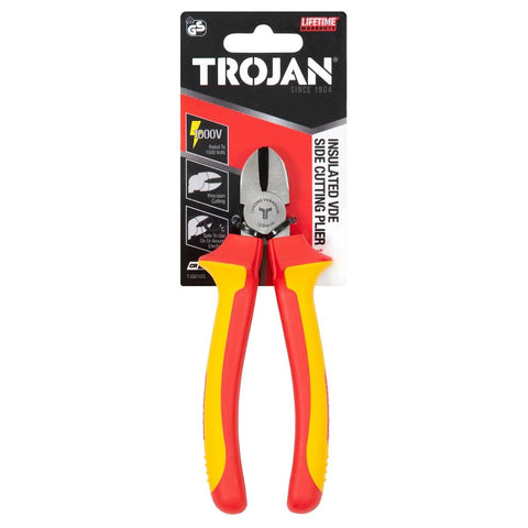 Trojan 160mm VDE Side Cutting Plier Red and Yellow CRV