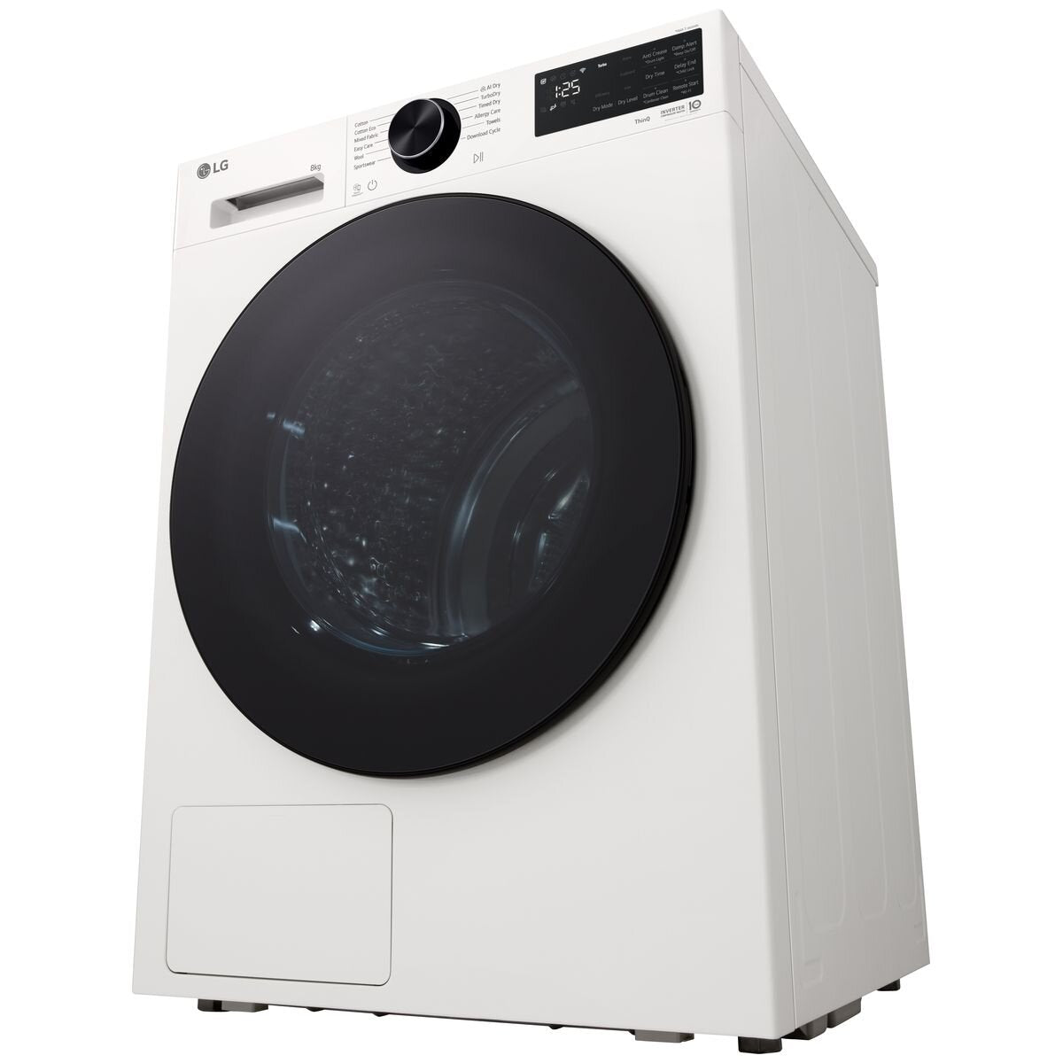 LG Series 3 8kg Heat Pump Dryer - White, 8 Star Energy Rating, Auto Cleaning Condenser - DXH3-08W