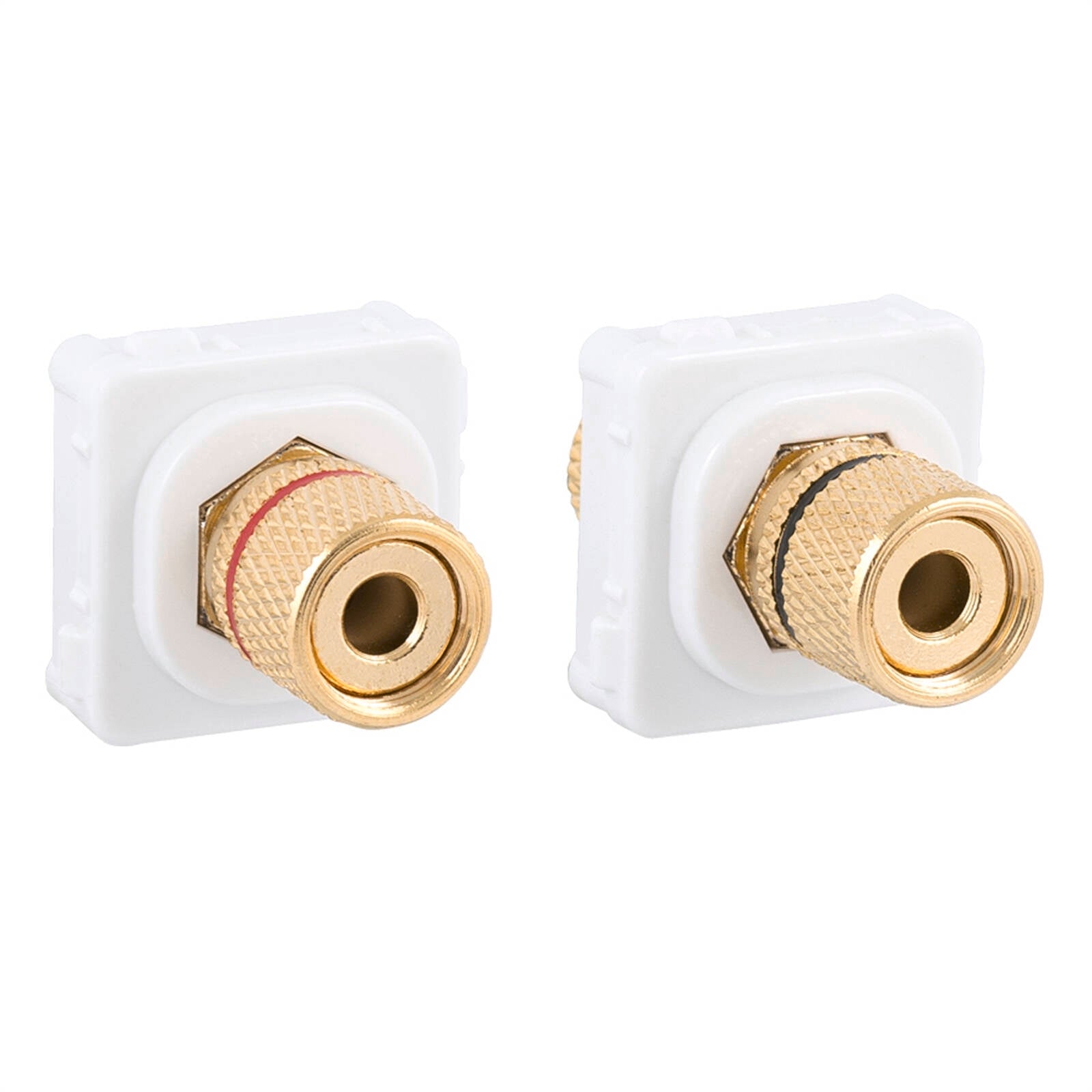 DETA Speaker Wallplate Inserts Pair White Plastic and Metal Indoor