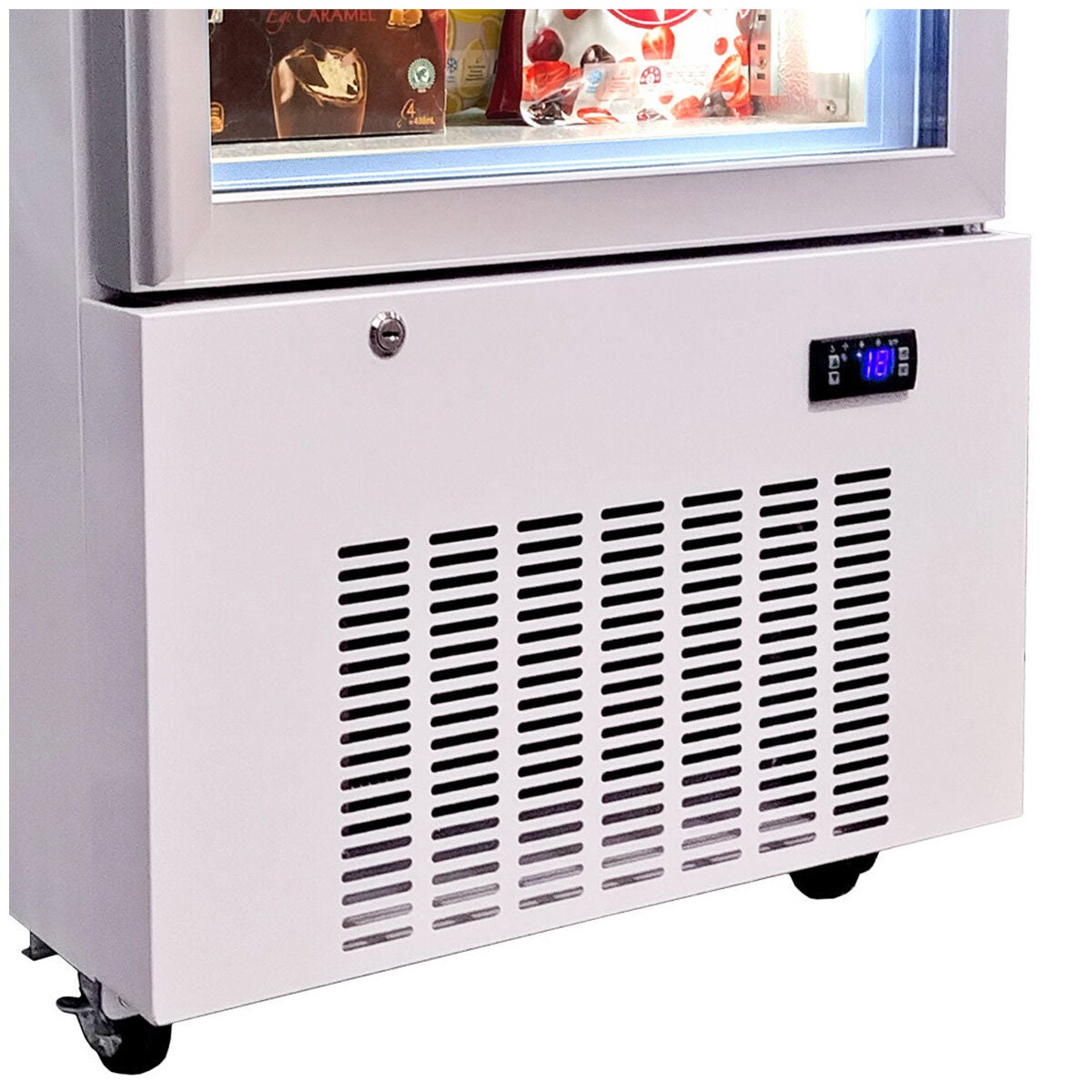 Schmick 380L upright glass door freezer - white finish, 2 star energy rating - HUS-F5