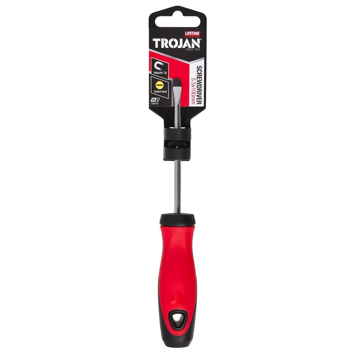 Trojan 100mm No 5 Slot Screwdriver - Red and Black - Magnetic Tip - SuperSaverAU - view 4