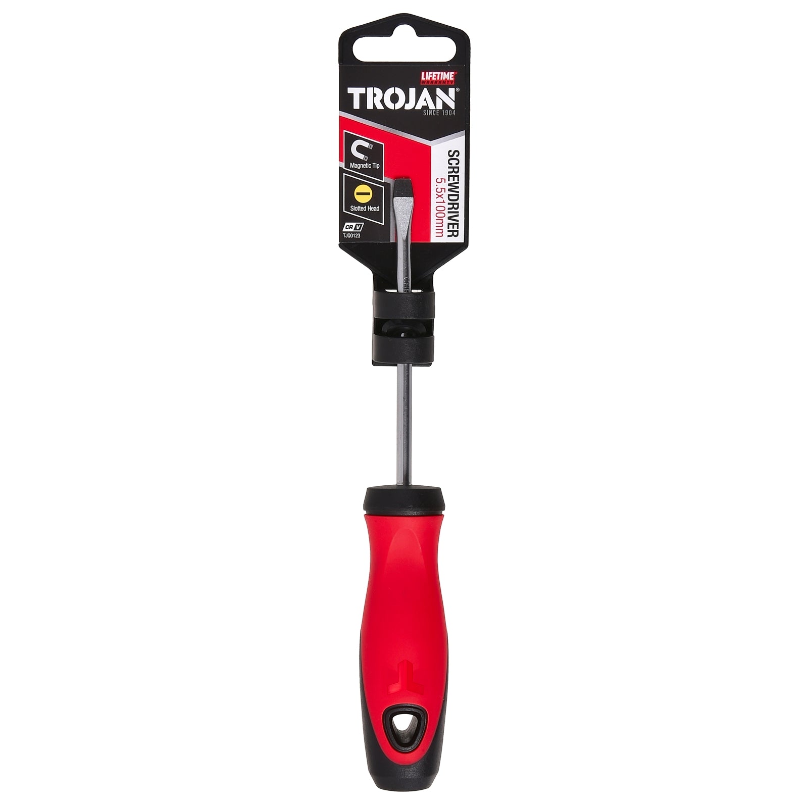 Trojan 100mm No.5 Slotted Screwdriver, CRV Shaft