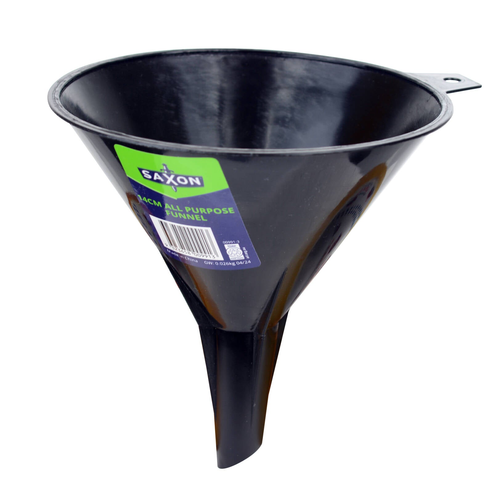 Saxon 14cm Black Plastic All Purpose Funnel