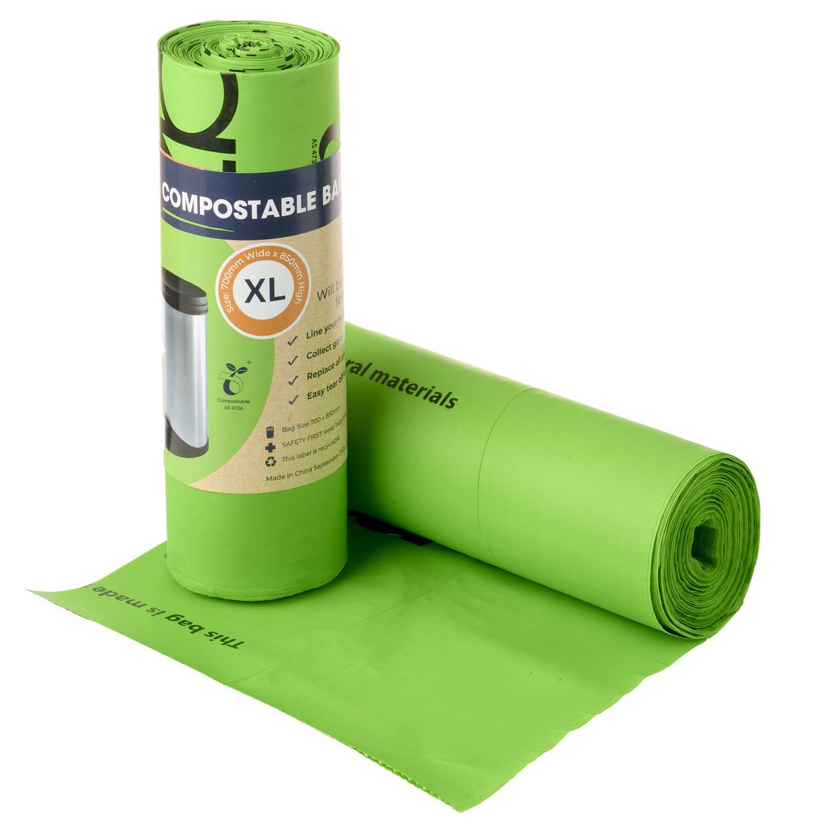 Maze 54L Extra Large Starch Based Polymer Rubbish Bags 20 Pack
