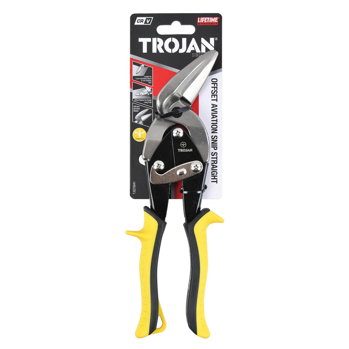 Trojan Offset Aviation Snip Straight Cut for Sheet Metal