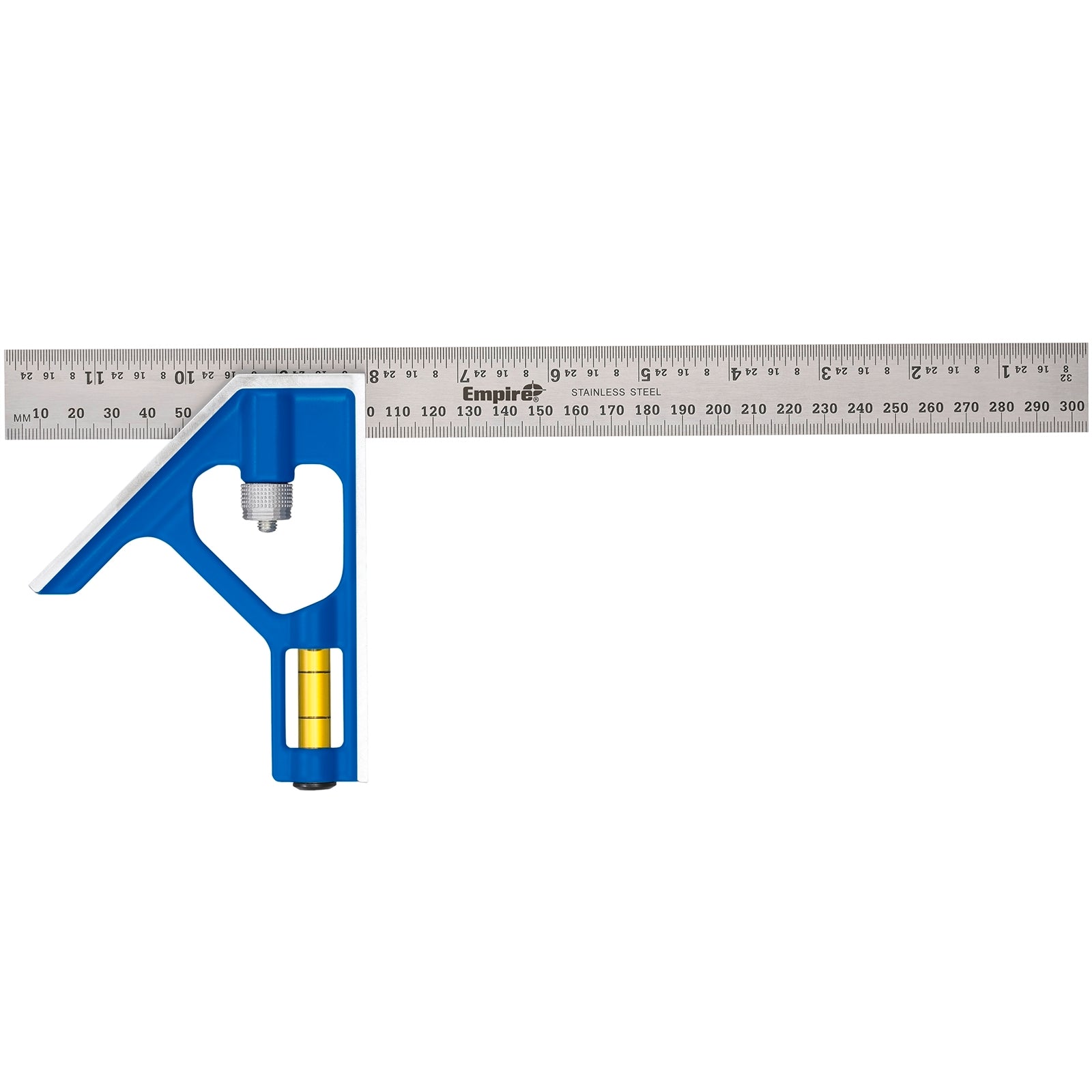Empire 300mm Combination Square, Stainless Steel Blade, Empire Blue