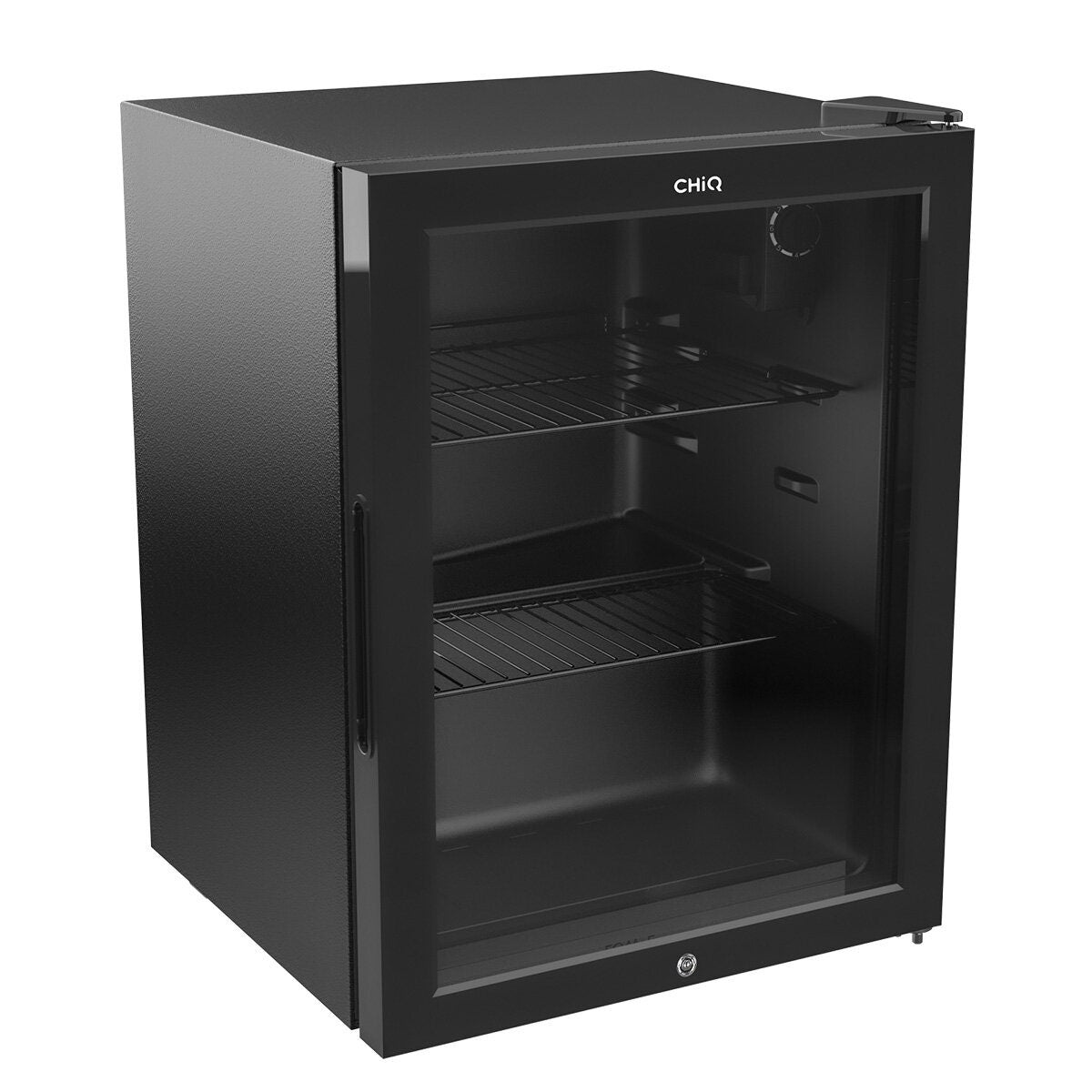 CHiQ 64L beverage centre - black glass door, lockable, 2 star energy rating, 112kWh per year - CBC064BG