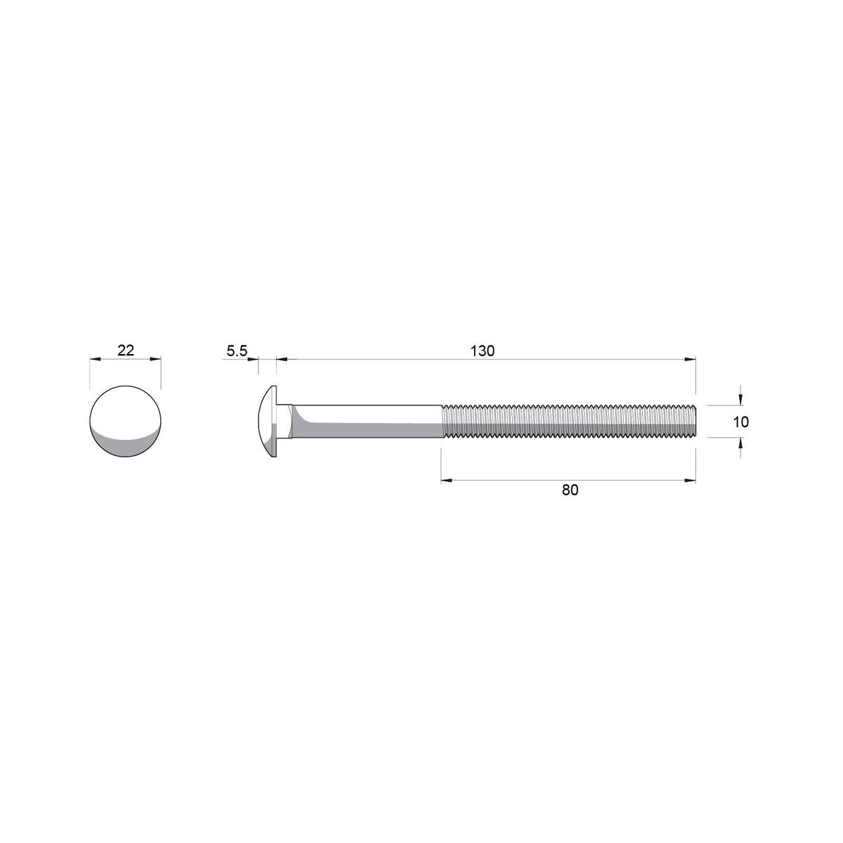 Zenith Hot Dip Galvanised Cup Head Bolts Nuts M10 x 130mm 25 Pack - SuperSaverAU - view 4