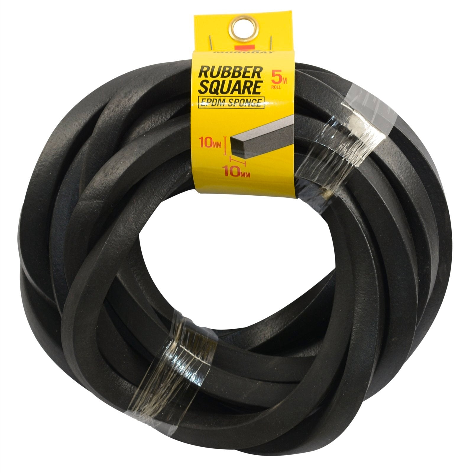 Moroday Square Sponge Rubber Strip, 10 x 10mm x 5m EPDM, Black