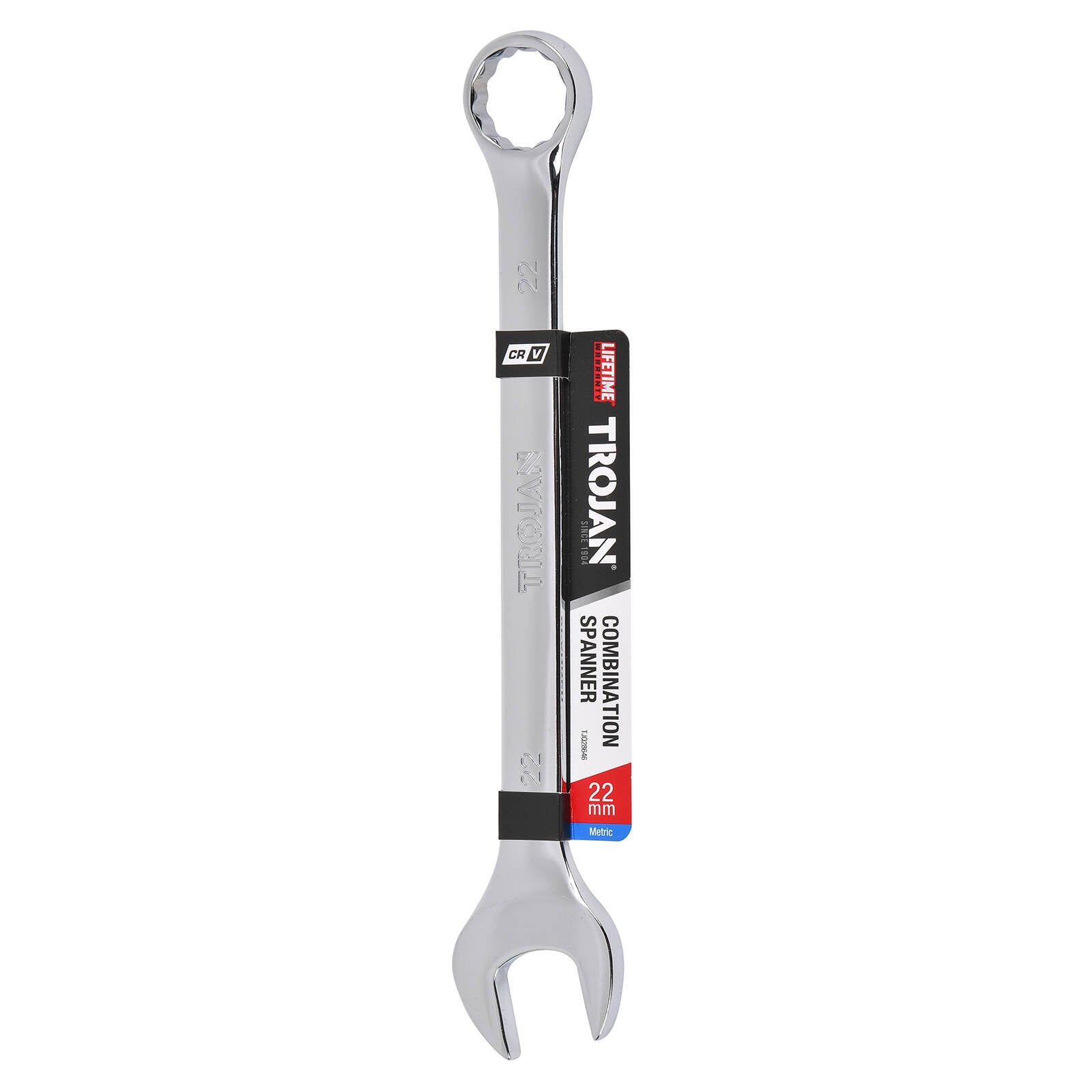 Trojan 22mm Combination Spanner, Chrome Vanadium 12 Point Ring End