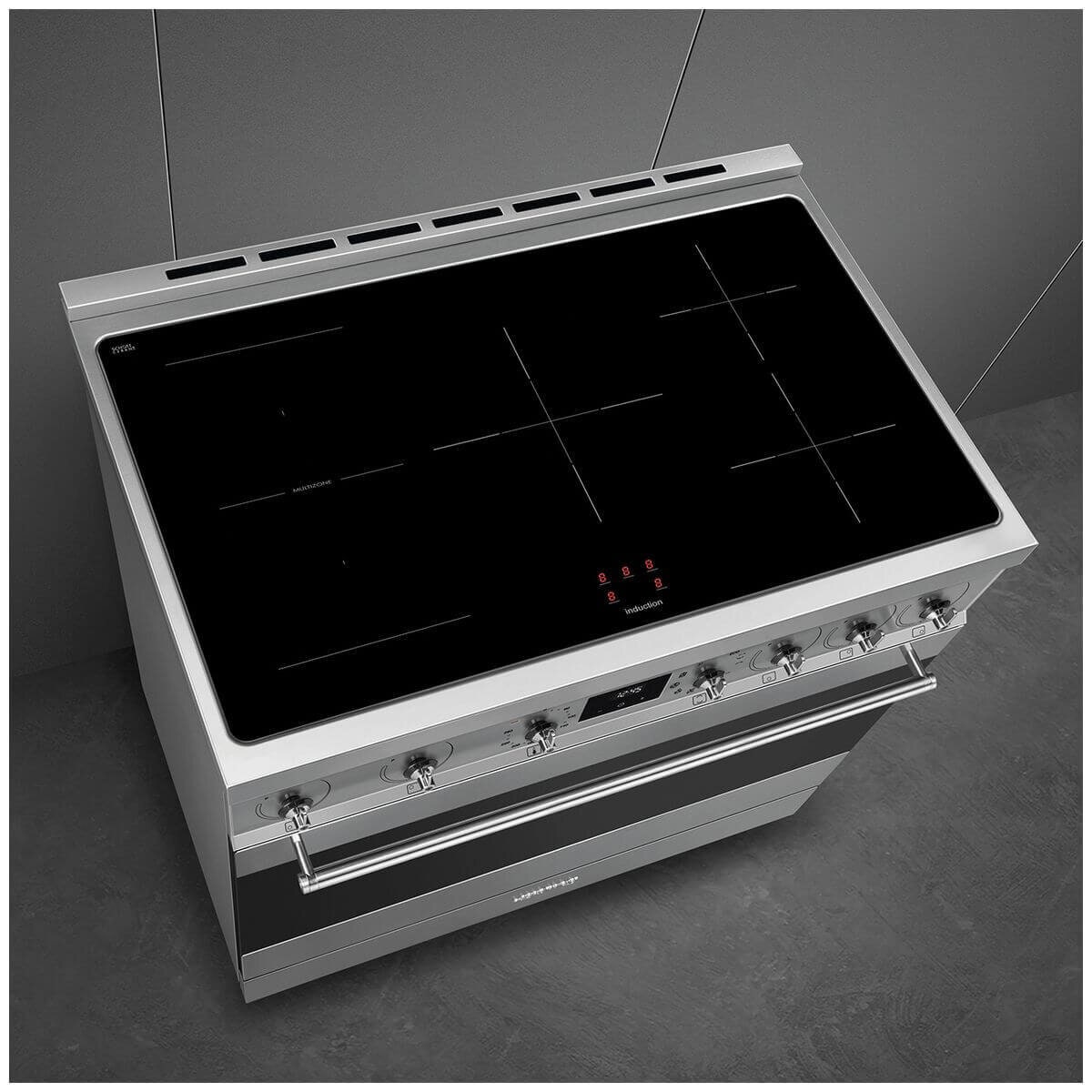 Smeg 90cm Freestanding Induction Oven - Stainless Steel, Pyrolytic Cleaning, Air Fry - C9IPX2