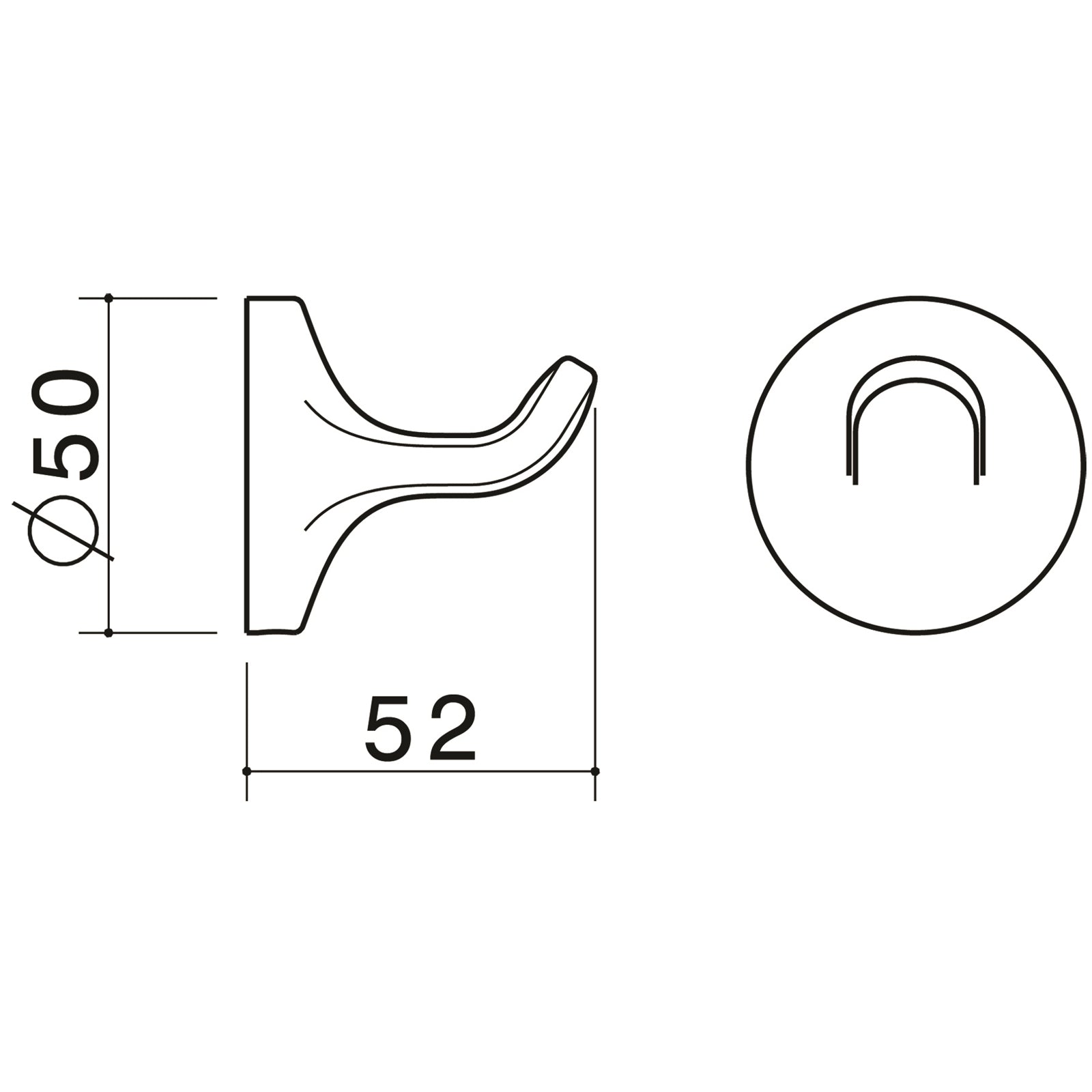 Caroma Sahara Robe Hook, Solid Brass Chrome Wall Mount