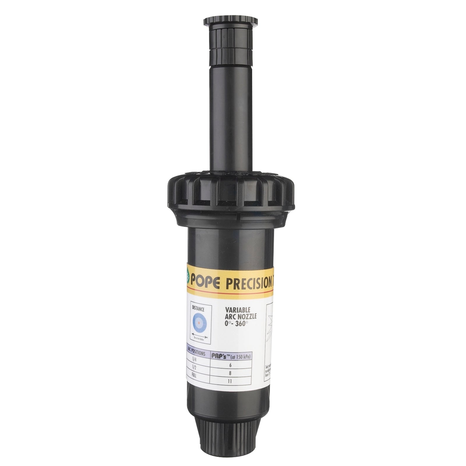 Pope 75mm Precision Spray Pop-Up Sprinkler, Variable Arc Nozzle, 15mm BSP, ABS Plastic