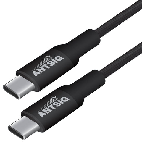 Antsig 1m 100W USB-C to USB-C Cable AP100WCC1 - Black Nylon Braided