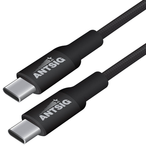 Antsig 1m 100W USB-C to USB-C Cable - Durable - Black - Fast Charging - SuperSaverAU - view 1