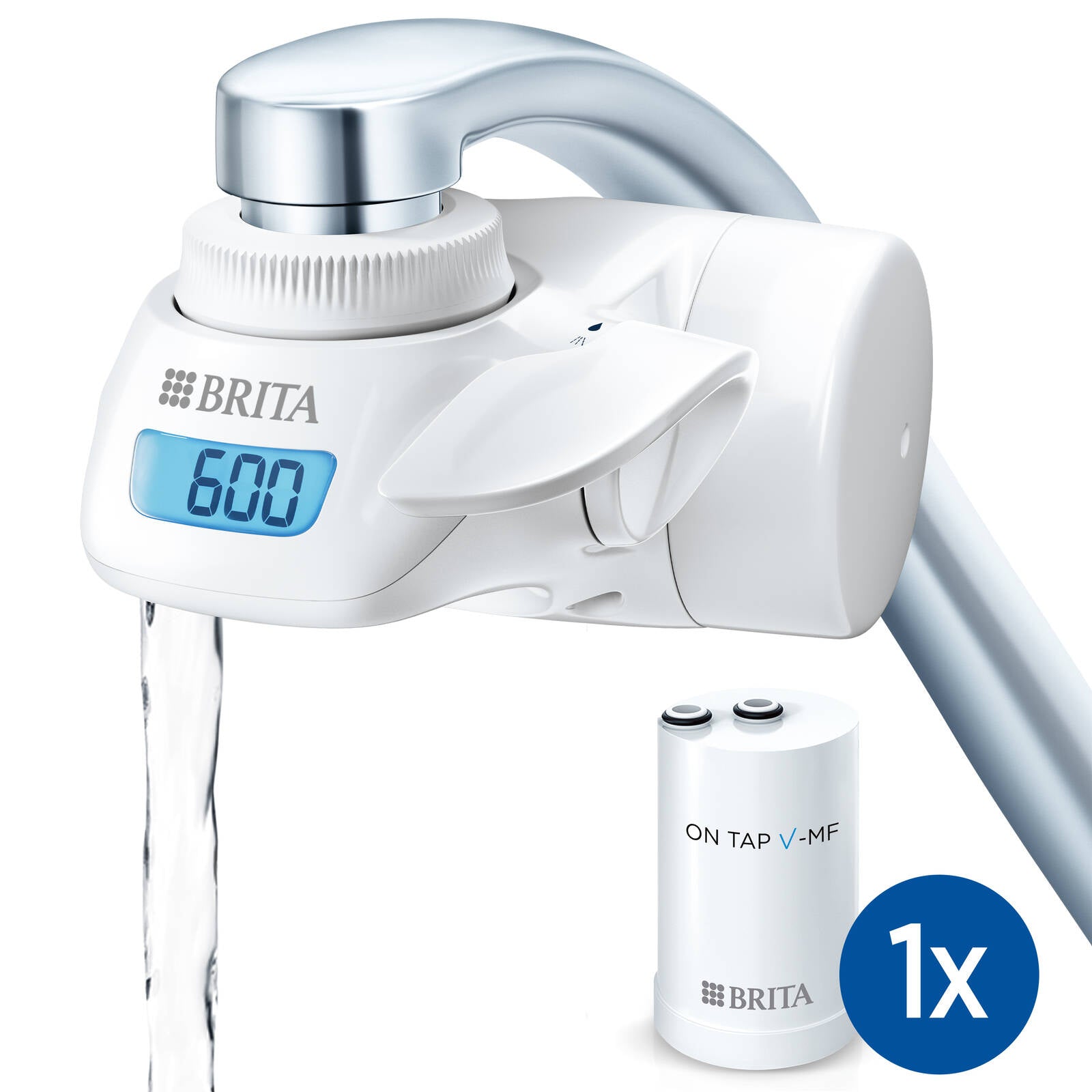 BRITA On Tap Pro V-MF Water Filter System 600L, Tap-Mounted with LCD Display