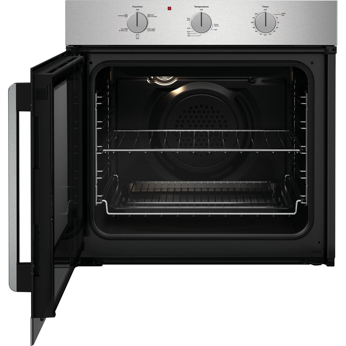 Westinghouse 60cm side-opening oven - 80L gross, stainless steel, 10A plug and lead - WVES6314SD-L