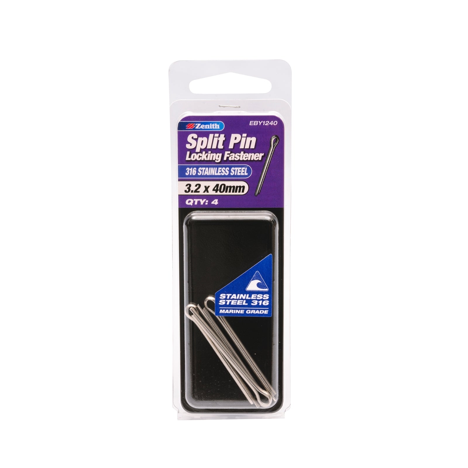 Zenith 3.2 x 40mm 316 Stainless Steel Split Pin - 4 Pack