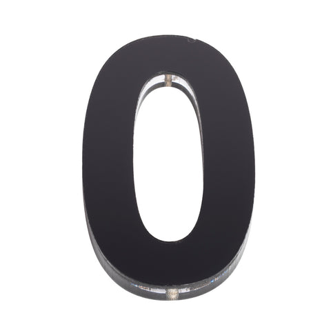 Sandleford 120mm Black Acrylic House Number 0 - Gloss, Weather Resistant