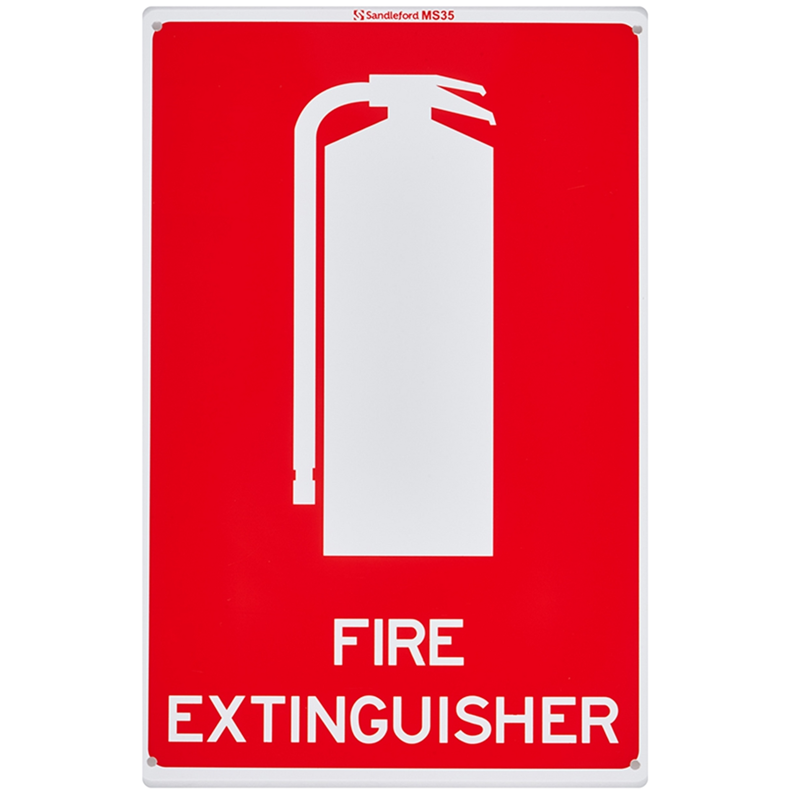 Sandleford Fire Extinguisher Sign 300 x 225mm White/Red Polypropylene