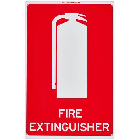 Sandleford Fire Extinguisher Sign 300 x 225mm White/Red Polypropylene