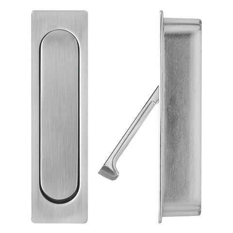Delf Brushed Nickel Edge Pull Sliding Door Handle 26mm Zinc Alloy Flush - SuperSaverAU - view 1