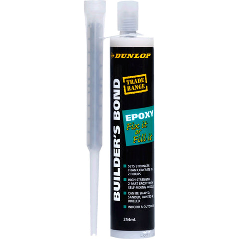 Dunlop Trade 254ml 2 Part Epoxy Builders Bond, Self-Mixing Cartridge