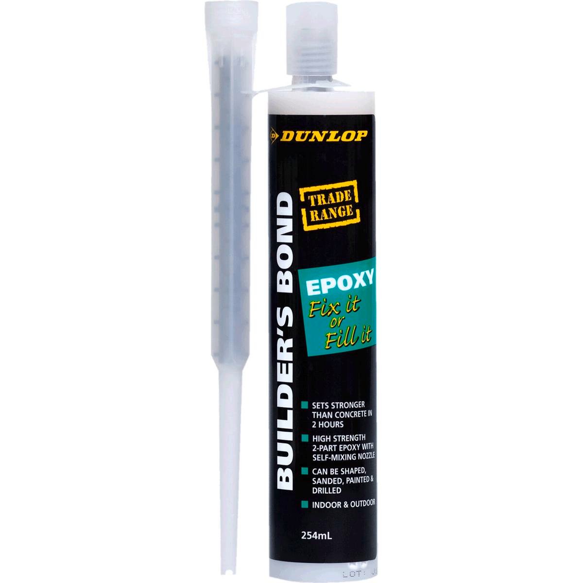 Dunlop Trade 254ml 2 Part Epoxy Builders Bond, Self-Mixing Cartridge