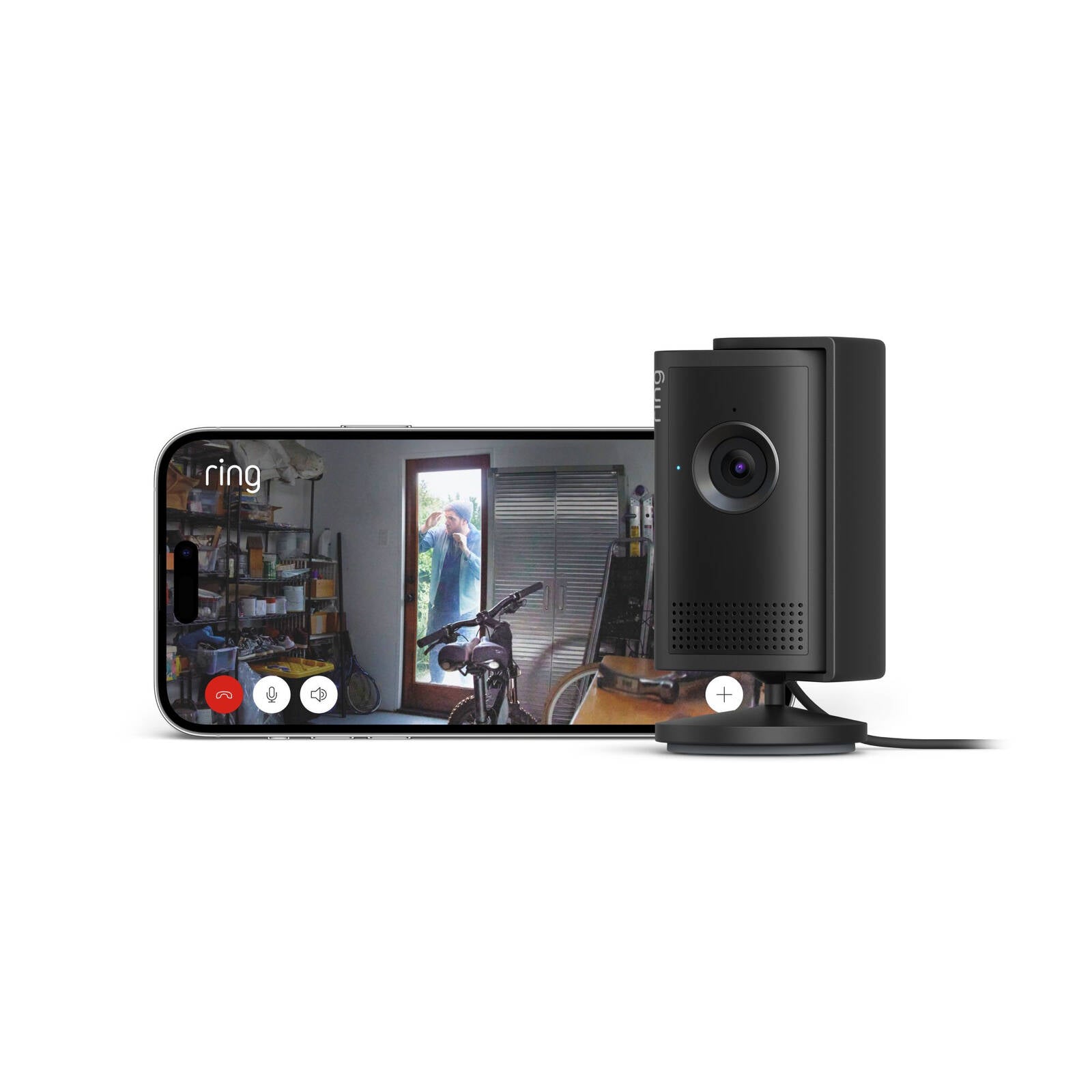 Ring Indoor Camera Plus 2K Plug-In Security Camera, Black (B0DXMJPWQP)