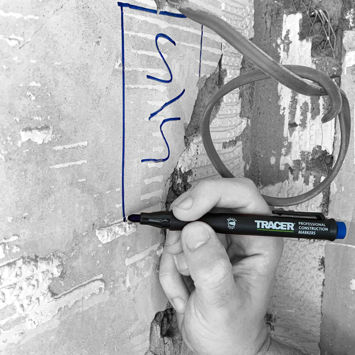 TRACER Blue Clog Free Marker for Tiles, Concrete & Glass