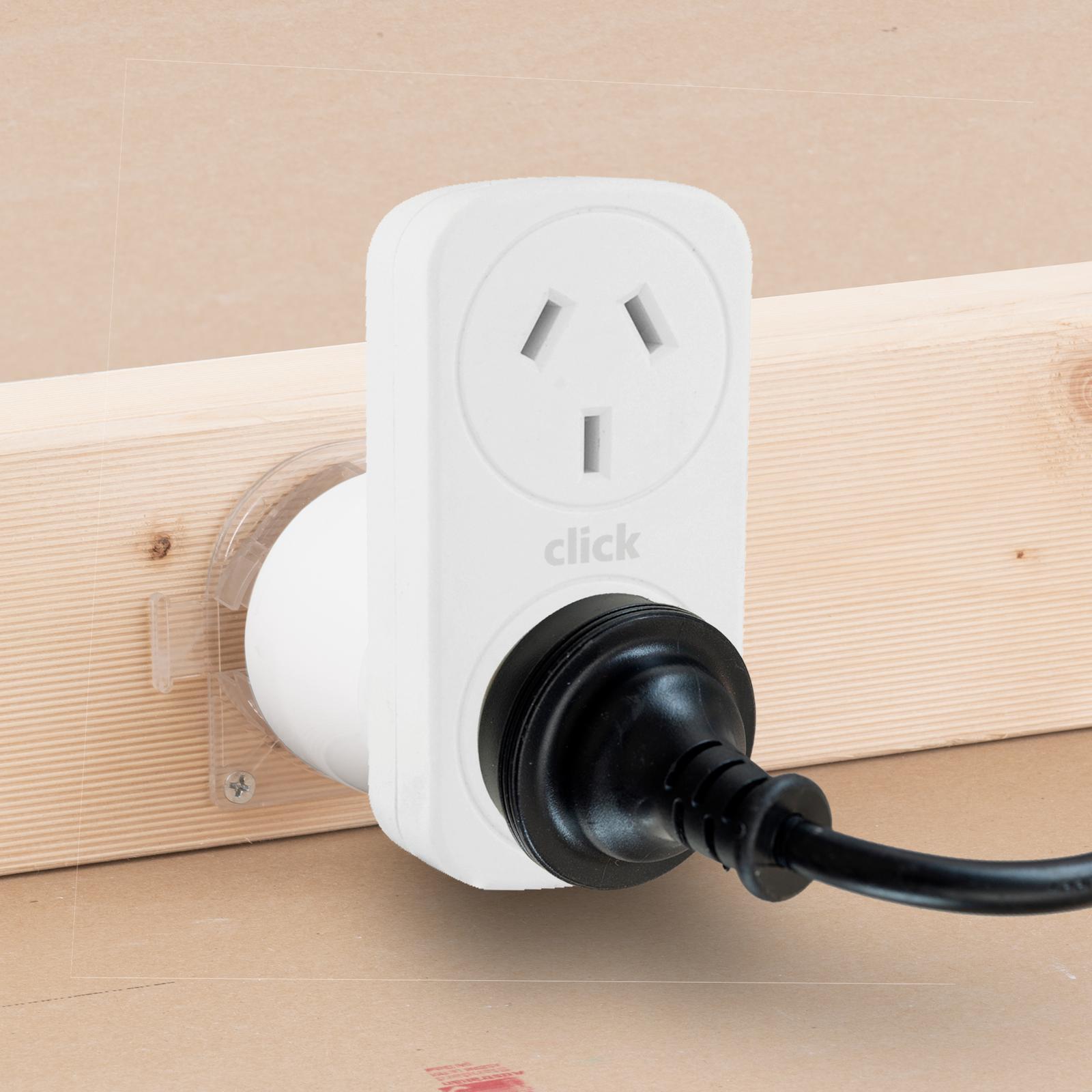 Click White Vertical Double Adaptor 2 Outlet CLKDA01