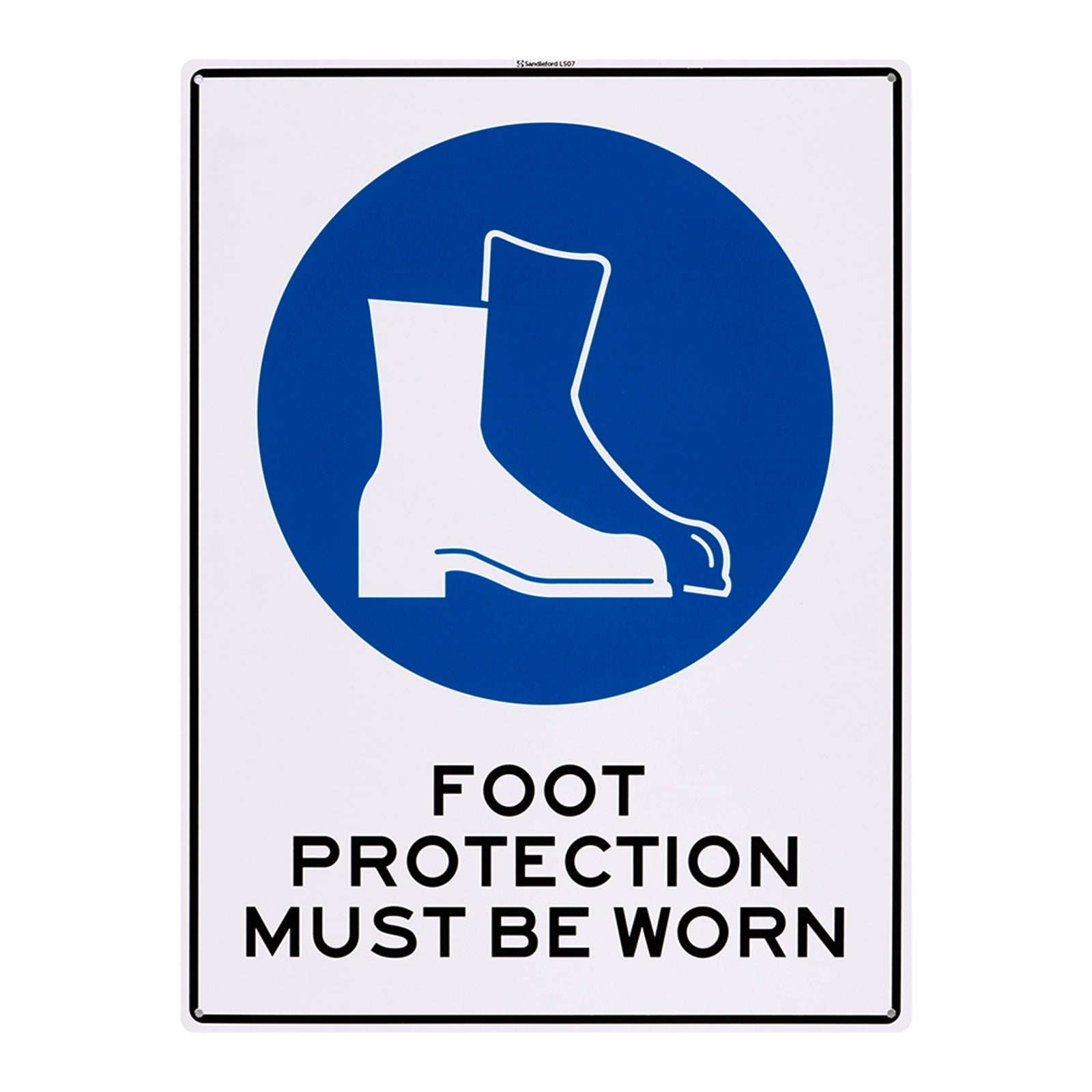 Sandleford 450 x 600mm Foot Protection Must Be Worn Polypropylene Sign - Blue/White
