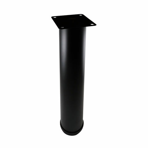 Adoored 60 x 400mm Black Steel Round Adjustable Furniture Leg