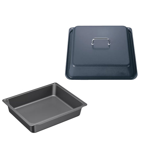 Bosch Anthracite Professional Casserole Pan and Lid Pack - 455mm Wide, 375mm Deep - HEZ633073HEZ633001
