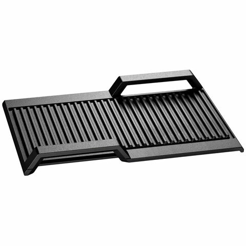 Bosch Griddle Plate - Black Non-Stick Aluminium, Suits Induction Hobs, Dishwasher Safe - HEZ390522