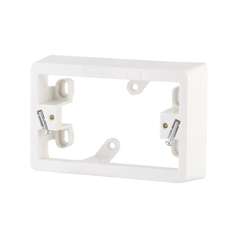 DETA Standard Mounting Block 34mm Deep White Polycarbonate for Powerpoints & Switches