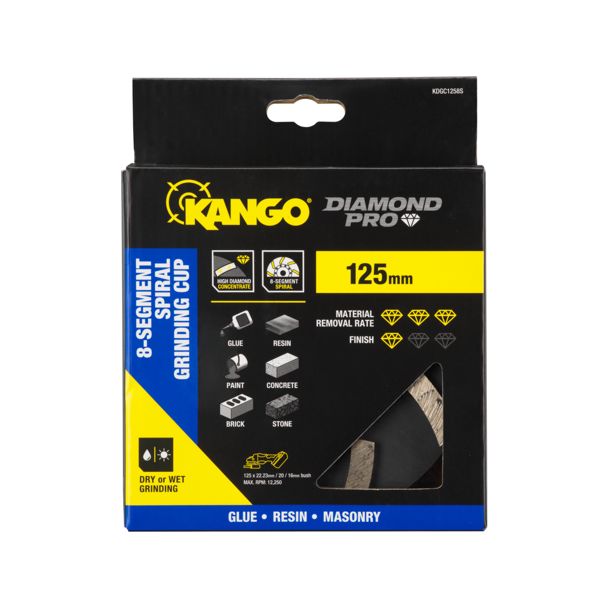 Kango 125mm 8-Segment Spiral Diamond Grinding Cup