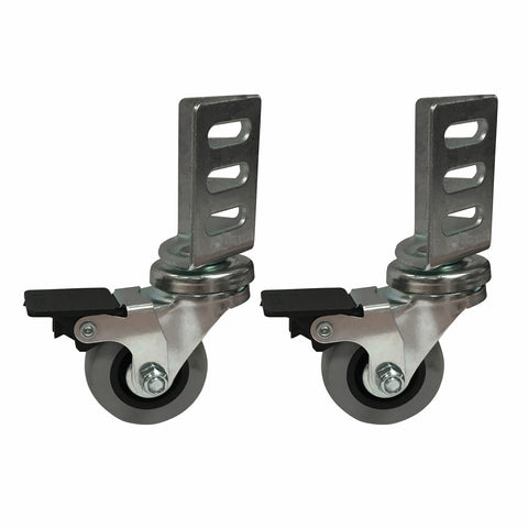 Move It 50mm Grey TPR Swivel Brake Angle Plate Castor, 40kg, 2 Pack